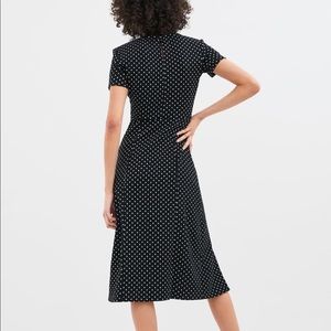 Zara Polka Dot Knit Midi Dress 